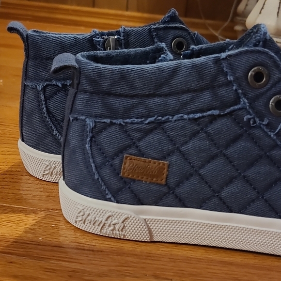 Blowfish Blue Quilted High-Top Sneakers - Picture 2 of 6